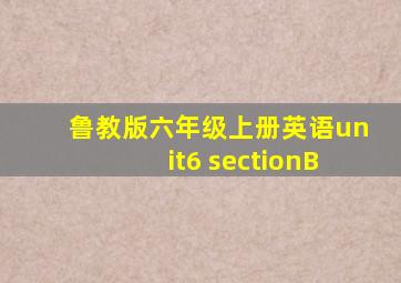 鲁教版六年级上册英语unit6 sectionB